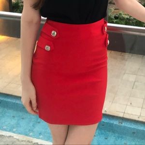 Red mini skirt